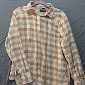 Lands' End Plaid Button-Up Shirt